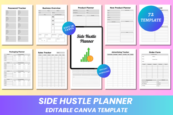 Download Side Hustle Planner Canva KDP Interior - Canva Collection