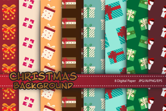 Download 8 Christmas Patterns for Digital Paper - Digital Collection