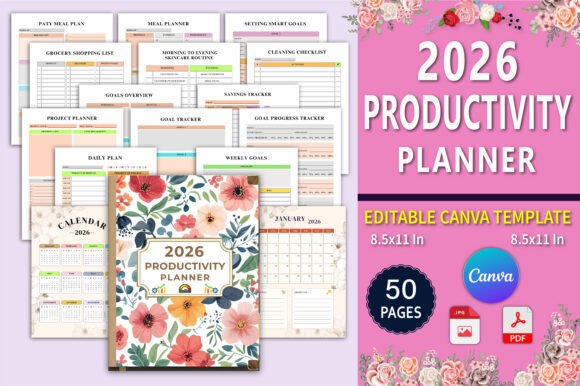 Download 📝 2026 Productivity Planner Canva - Canva Collection