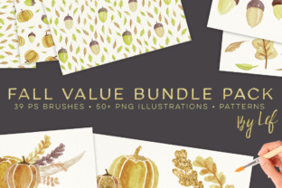 Download Watercolor Fall Graphics, Patterns and Photoshop Brushes - Value Bundle - Fall graphics Collection