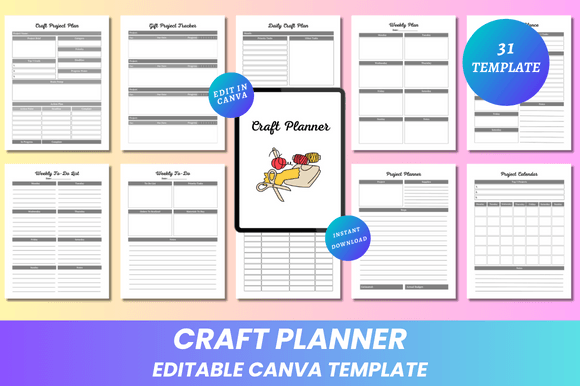 Download Craft Planner Canva KDP Interior - Canva Collection