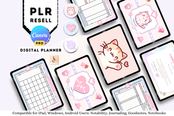 Download PLR Canva ADHD Cute Digital Planner - Digital Collection