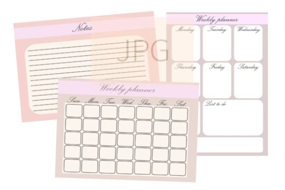Download Pink Planner Digital Weekly Note Day - Digital Collection