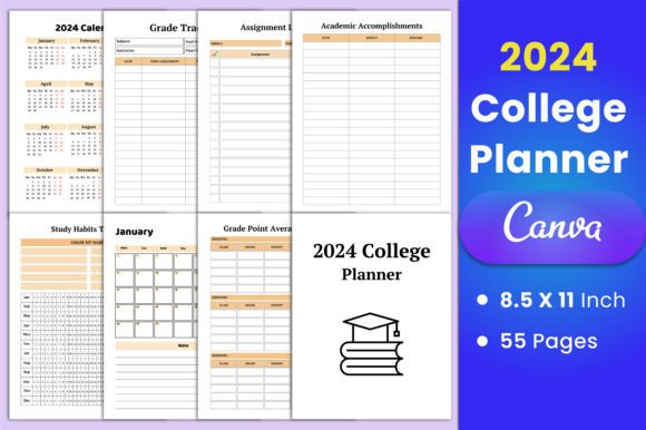 Download 2024 College Planner Canva Template - Canva Collection