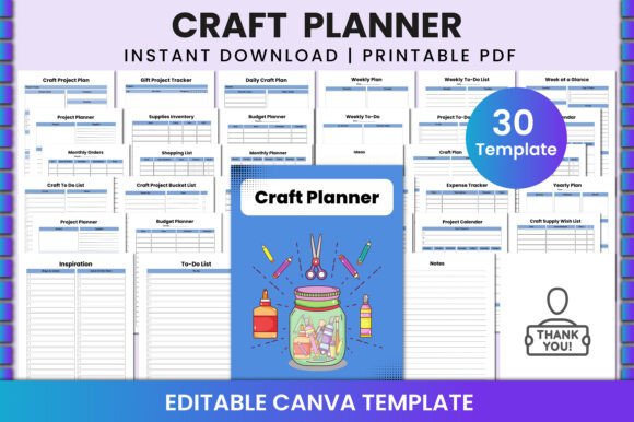 Download Craft Planner for Canva KDP Interior - Canva Collection