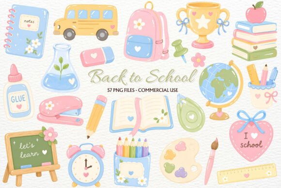 Download Back to School Supplies Nursery Clipart - Supplies Collection