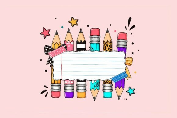 Download Pencil Supplies Clipart Frame Design - Premium Resources